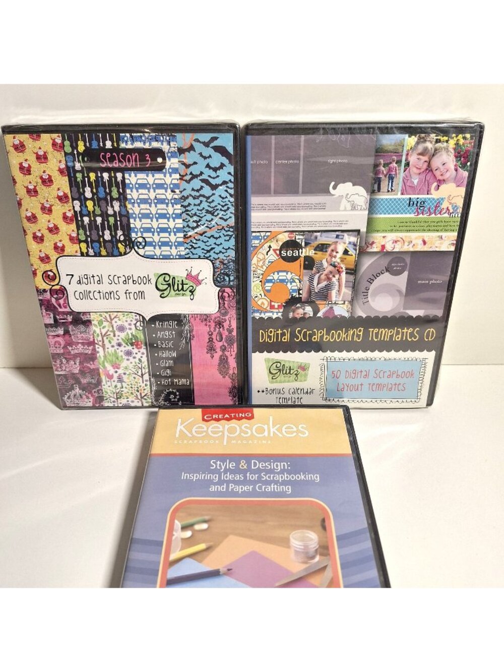 2 Glitz Design Digital Scrapbook CD Sets &Plus Free Creating Keepsakes DVD